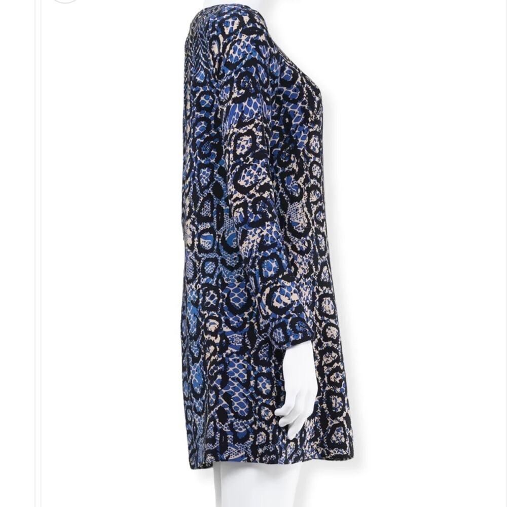 TIBI Silk Python Print Long Sleeve Mini Shift Dre… - image 6
